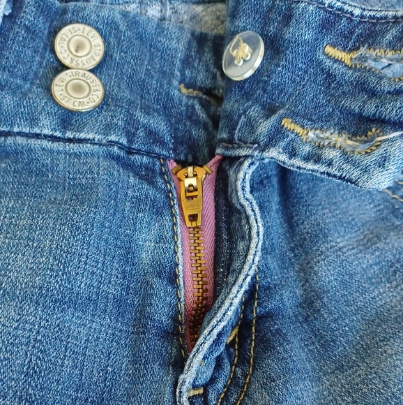 PRE-LOVED TOO SUPERLOW FLARE 524 LEVI'S 7M 99% COTTON/1% SPANDEX 5-POCKET - Picture 5 of 12